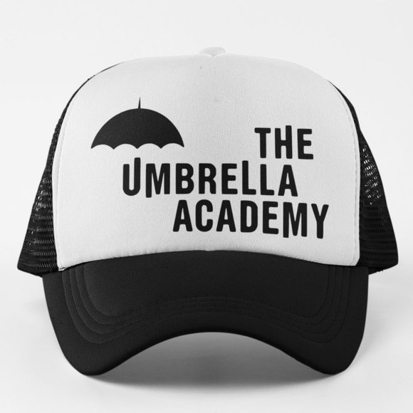 Comic Fans Other - NEW Umbrella Academy Wordmark Logo Foam Trucker Mesh Snapback Hat 2-TONE: BLACK